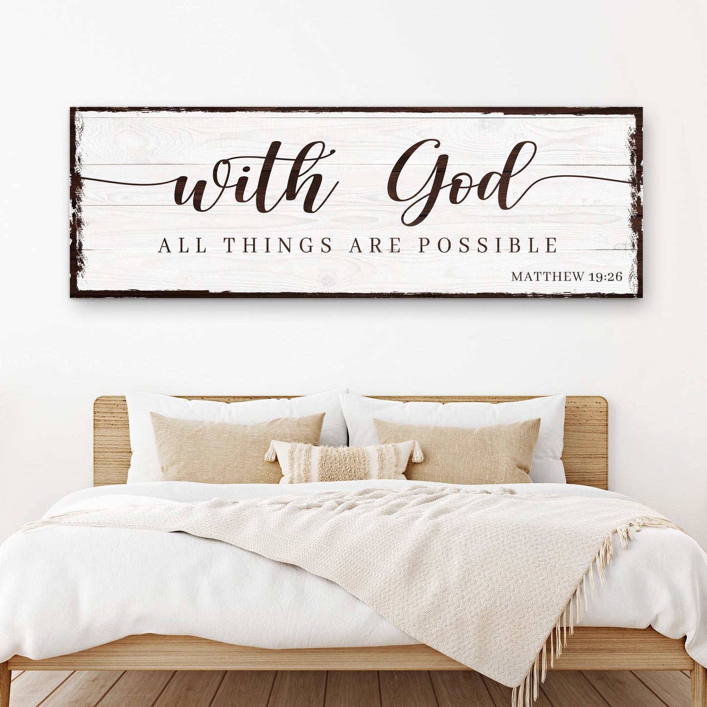With God All Things Are Possible Faith Canvas Sign