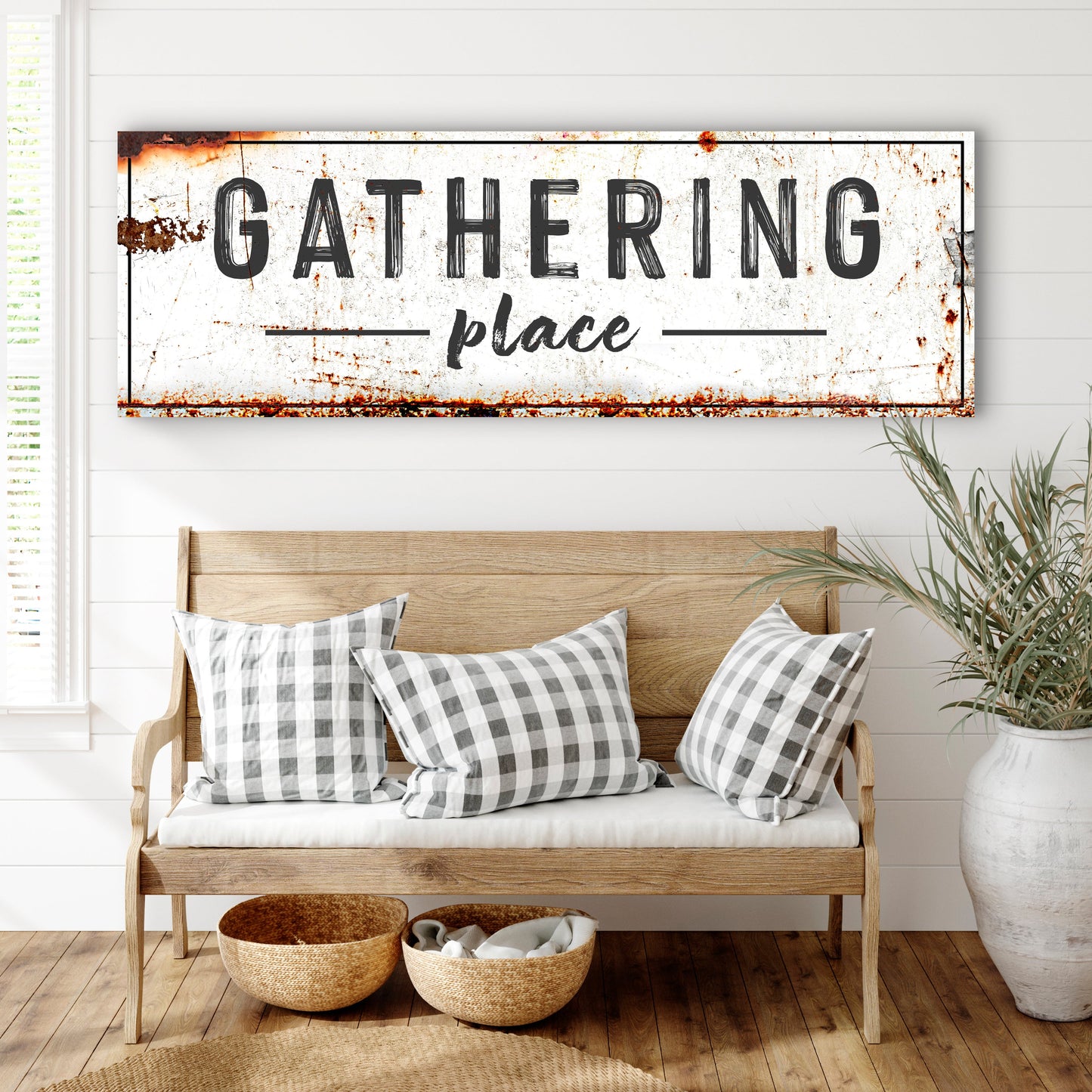 Family Gathering Place Canvas Wall Art Sign
