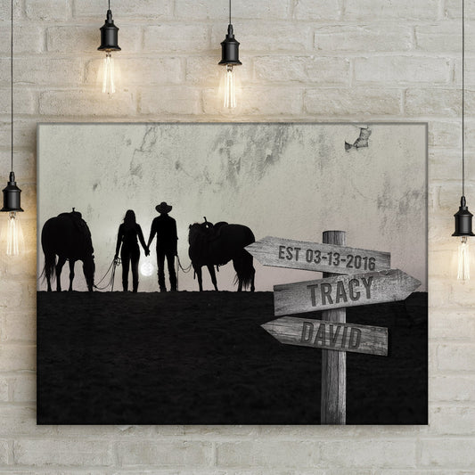 Personalized Horse Couple Canvas Sign Wall Art