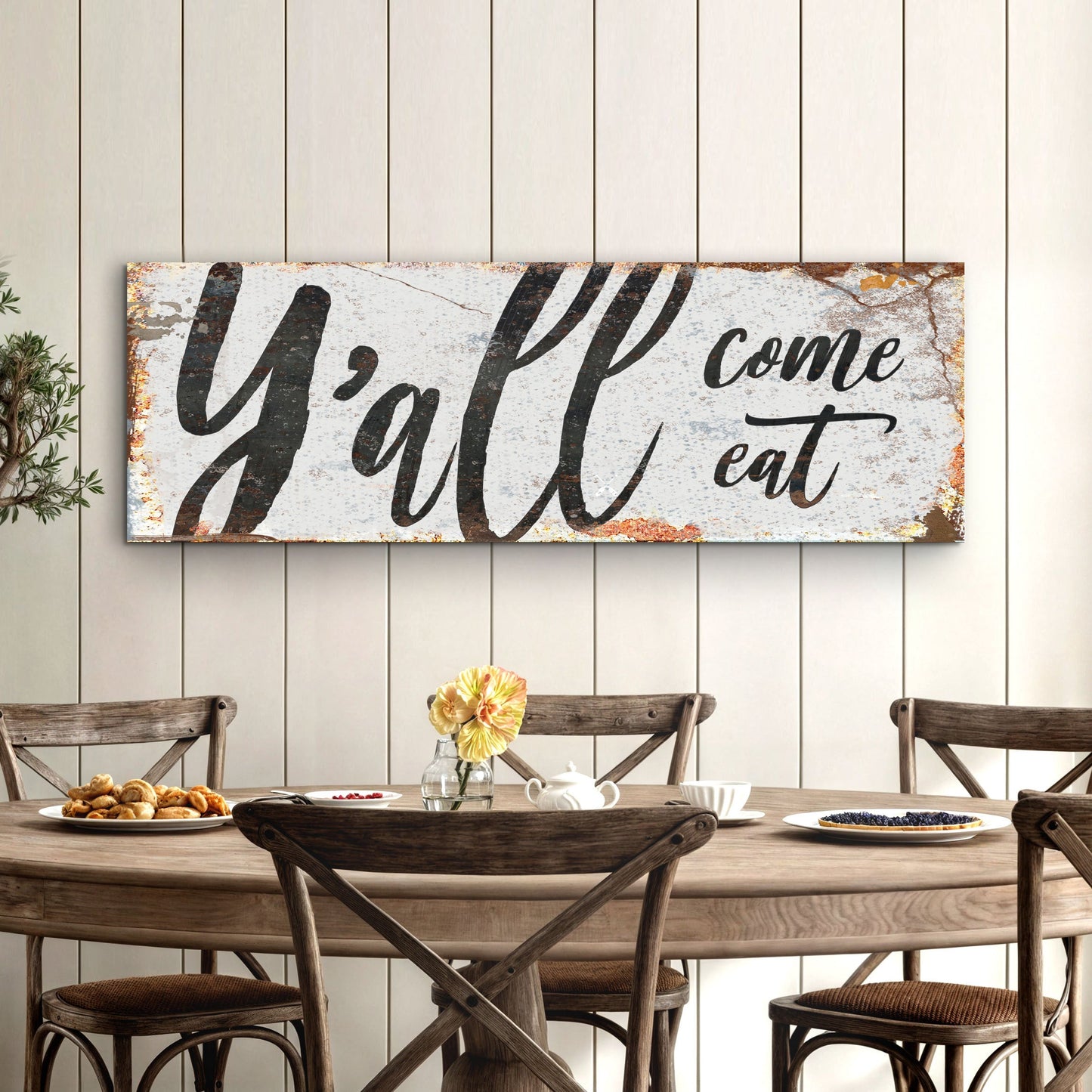 Y'all Come Eat Kitchen Canvas Wall Art
