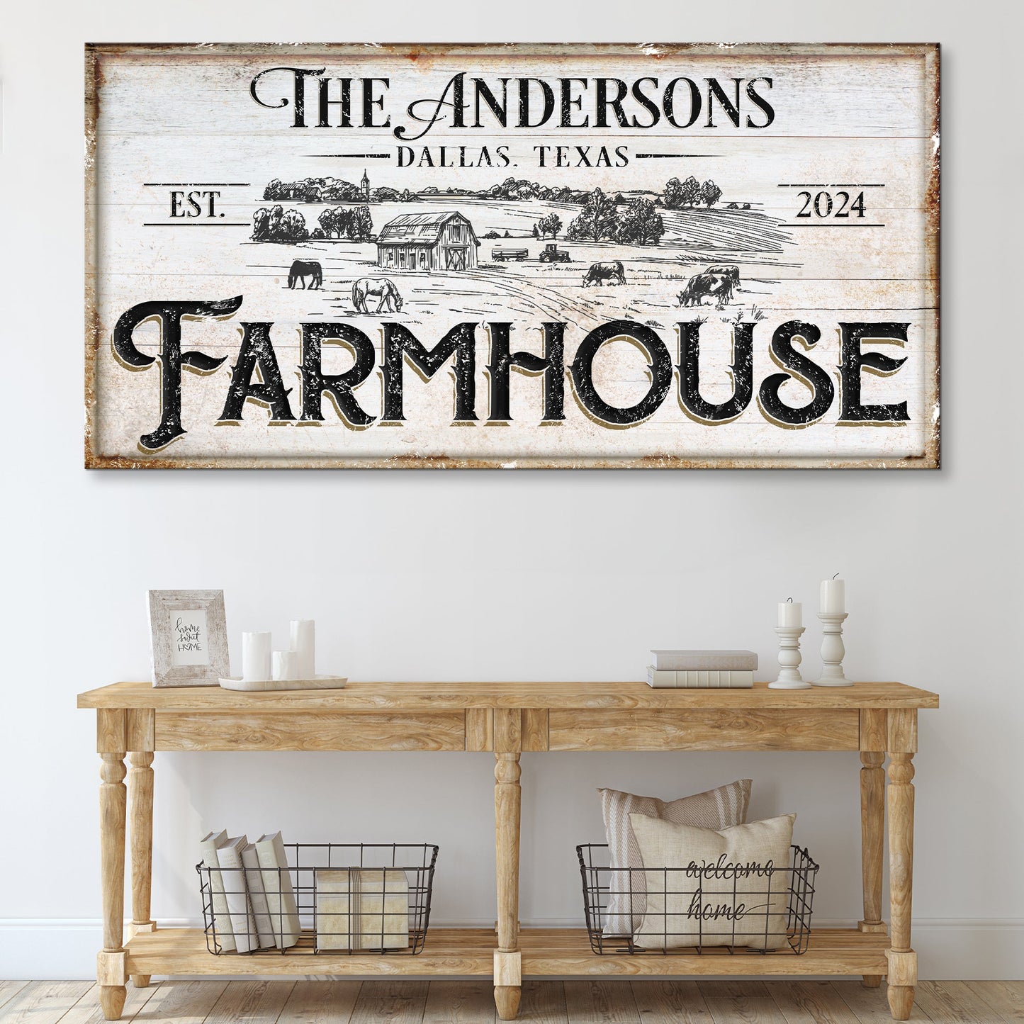 Rustic Farmhouse Canvas Sign XII