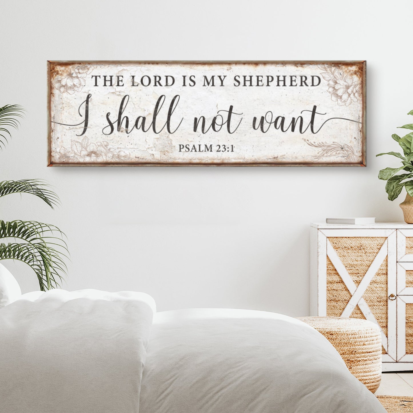 Lord Is My Shepherd Psalm 23 Faith Canvas Wall Art