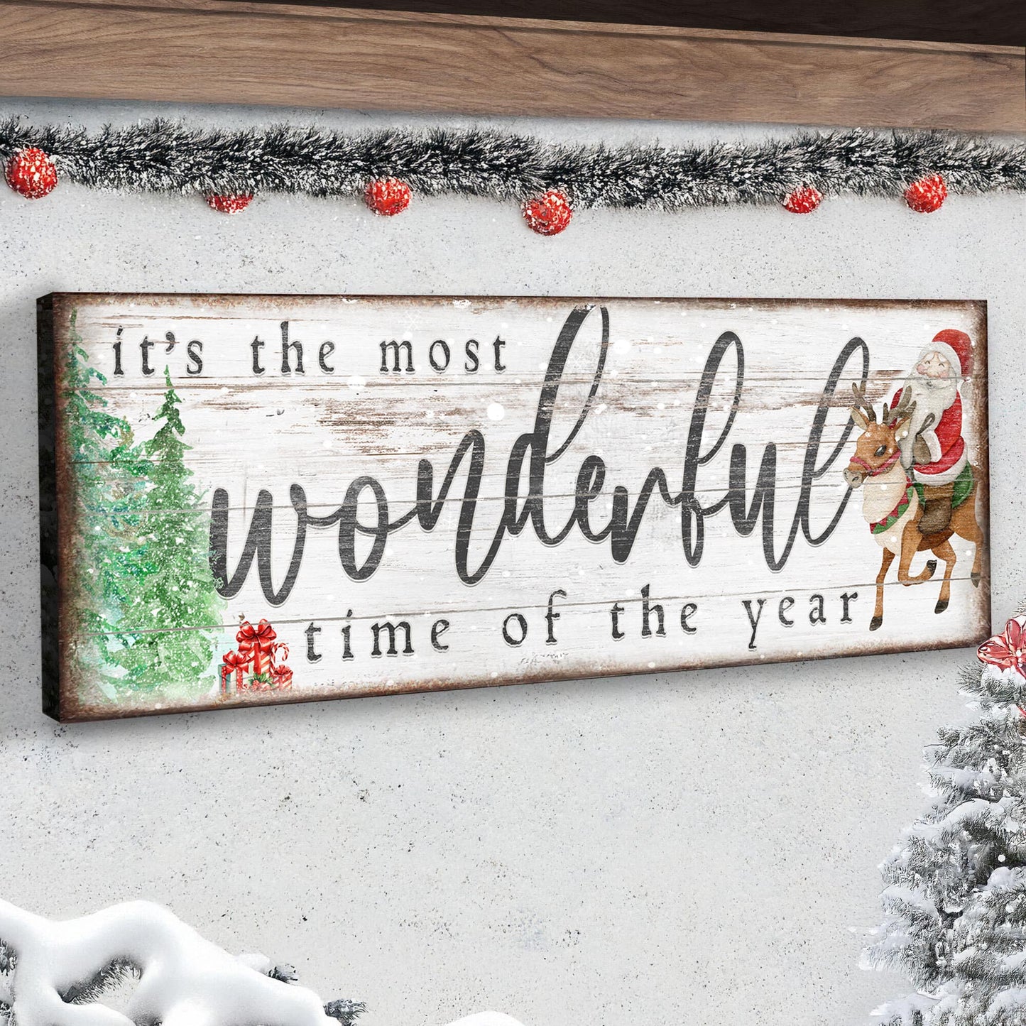 Most Wonderful Time of Year Holiday Canvas Wall Art