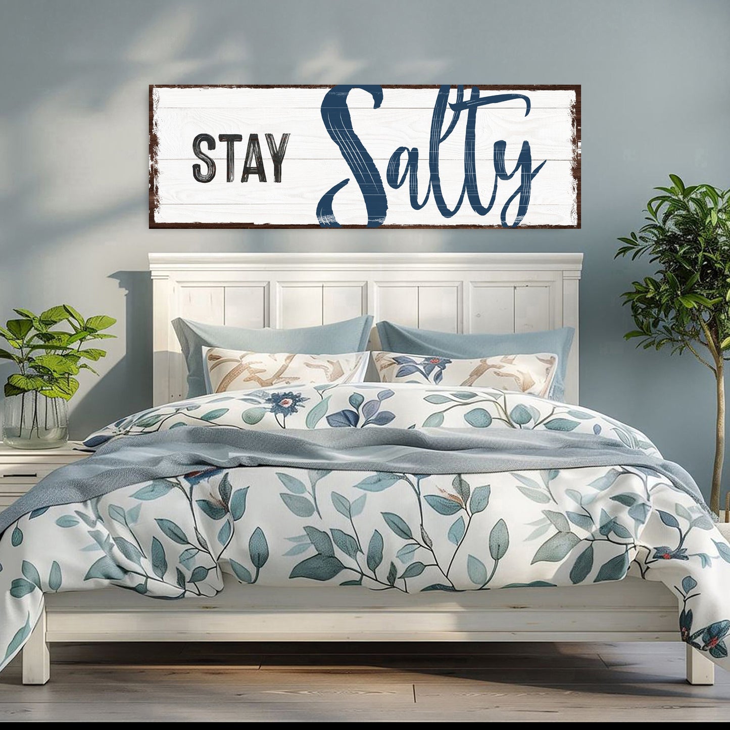 Stay Salty Coastal Nautical Canvas Wall Art