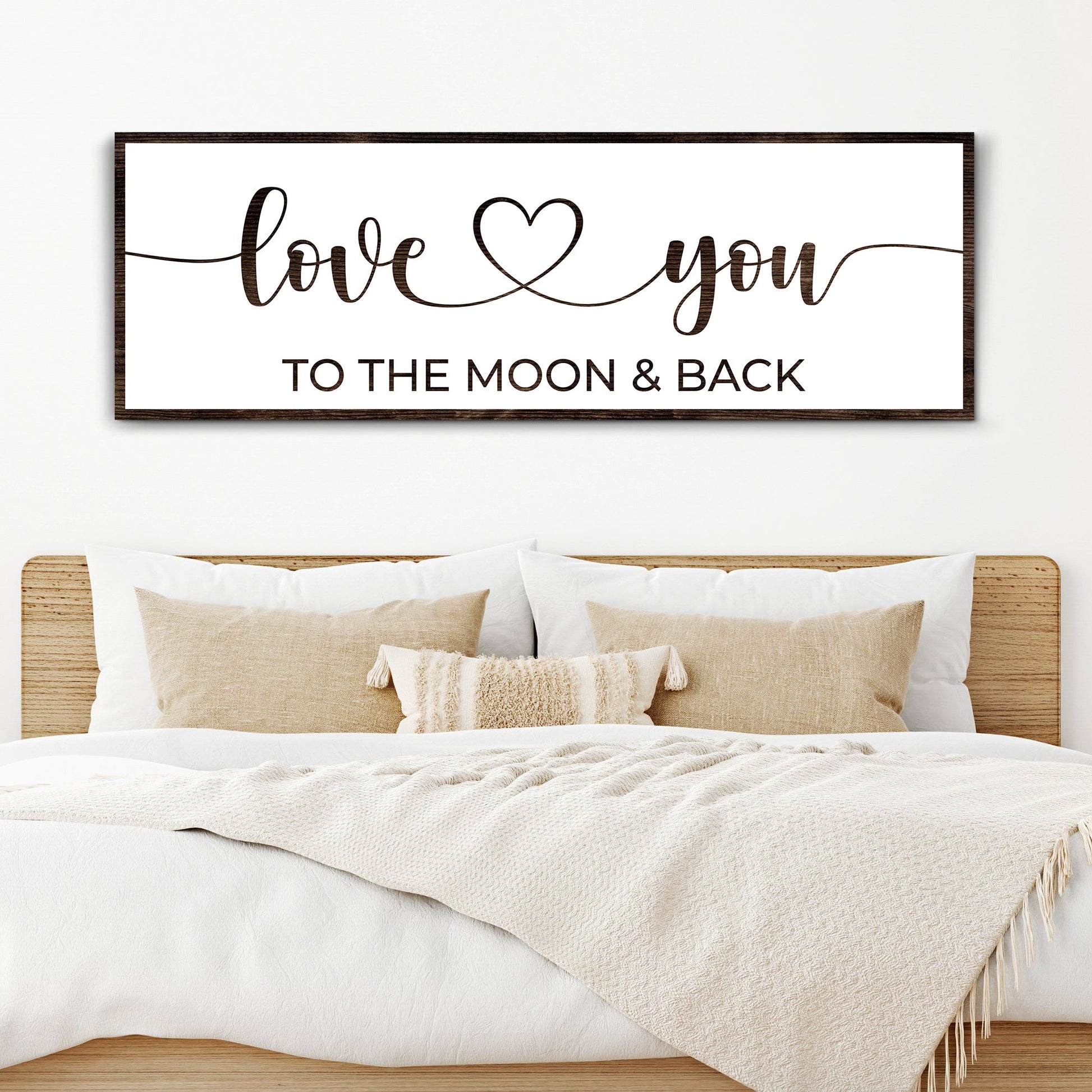 Love You to the Moon and Back canvas sign — sweet nursery and bedroom wall art