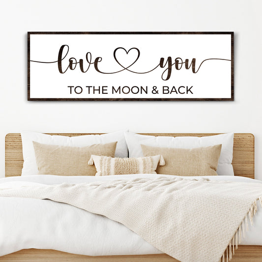 Love You to the Moon and Back canvas sign — sweet nursery and bedroom wall art