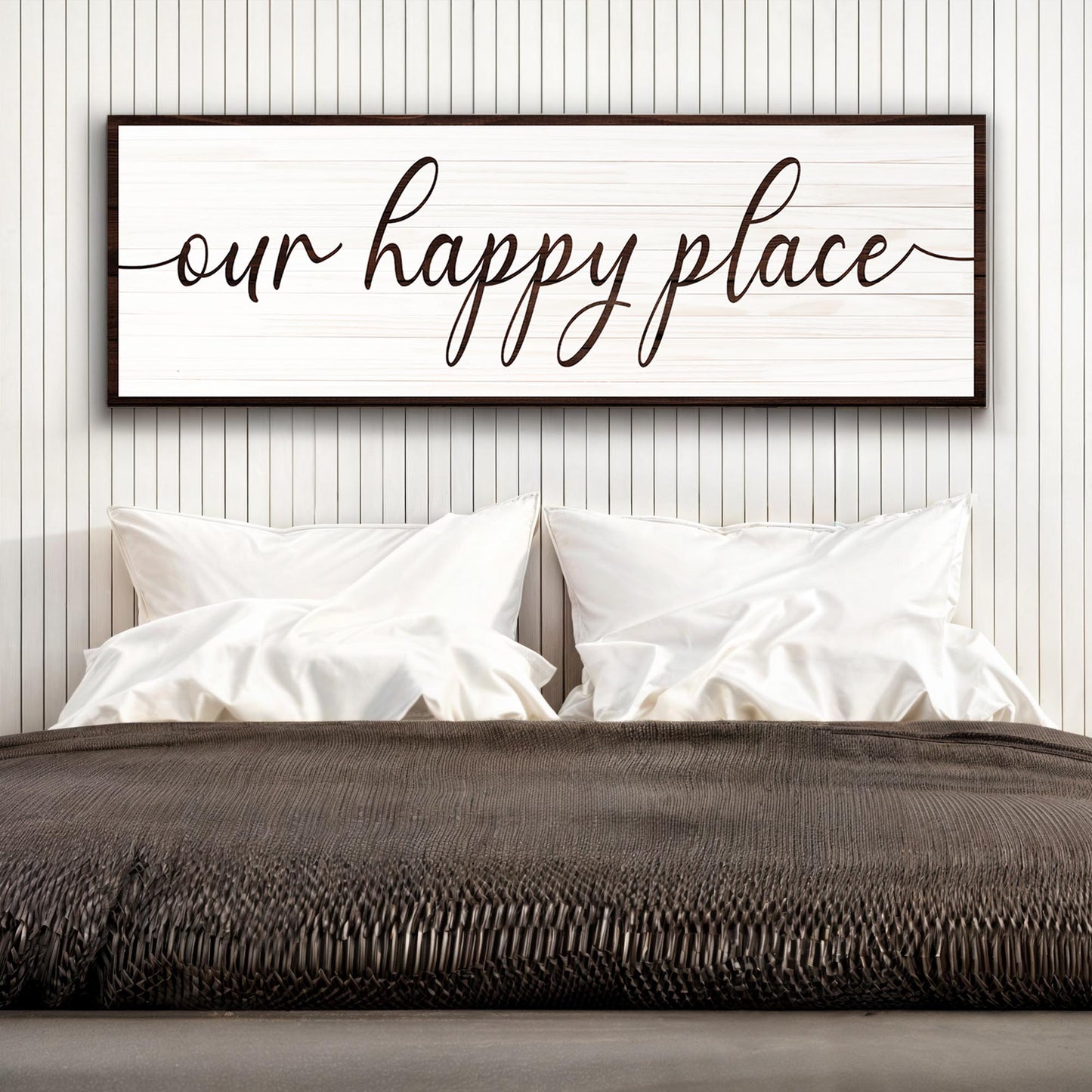Our Happy Place Sign Canvas Wall Art