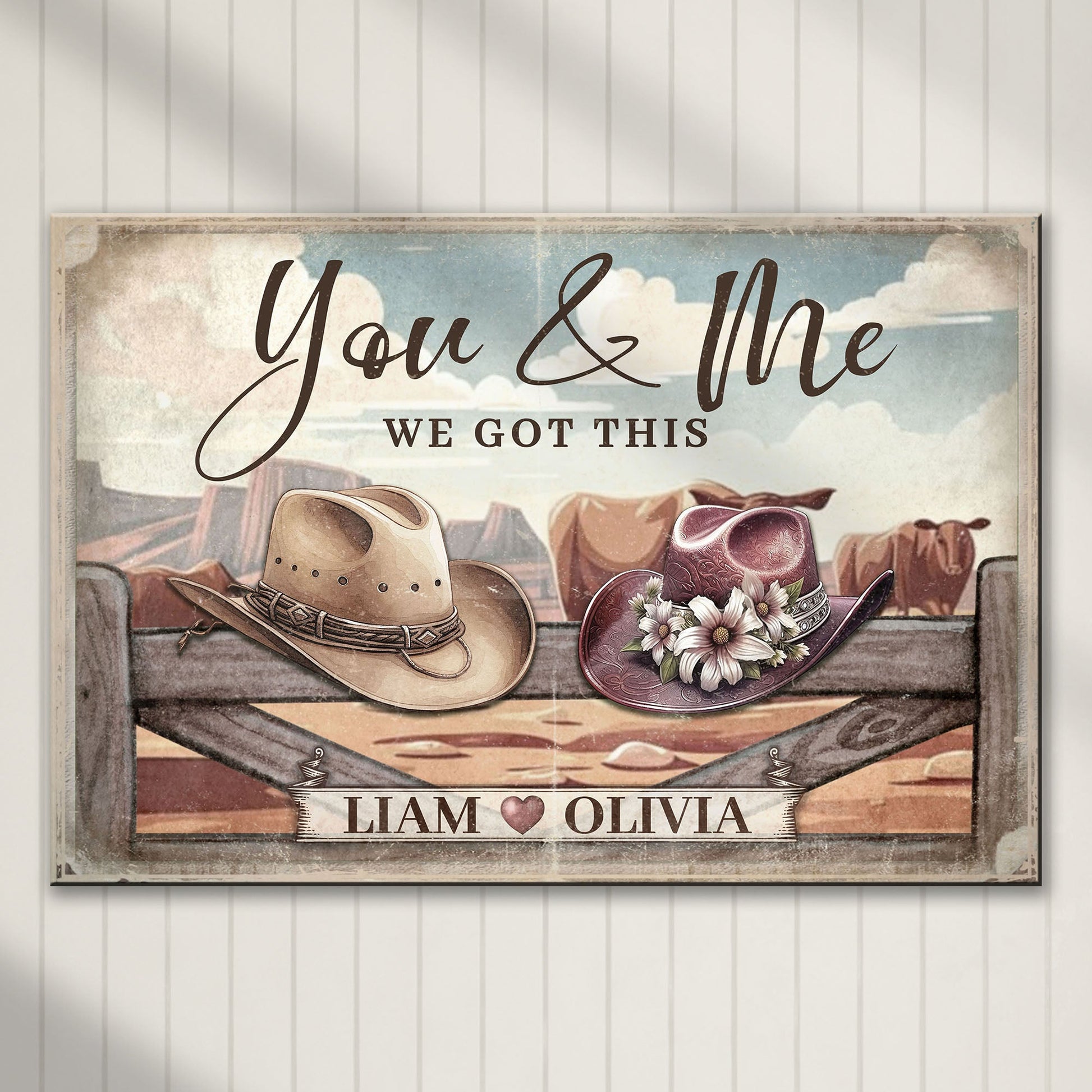 We got this cowboy couple canvas wall art western partnership decor