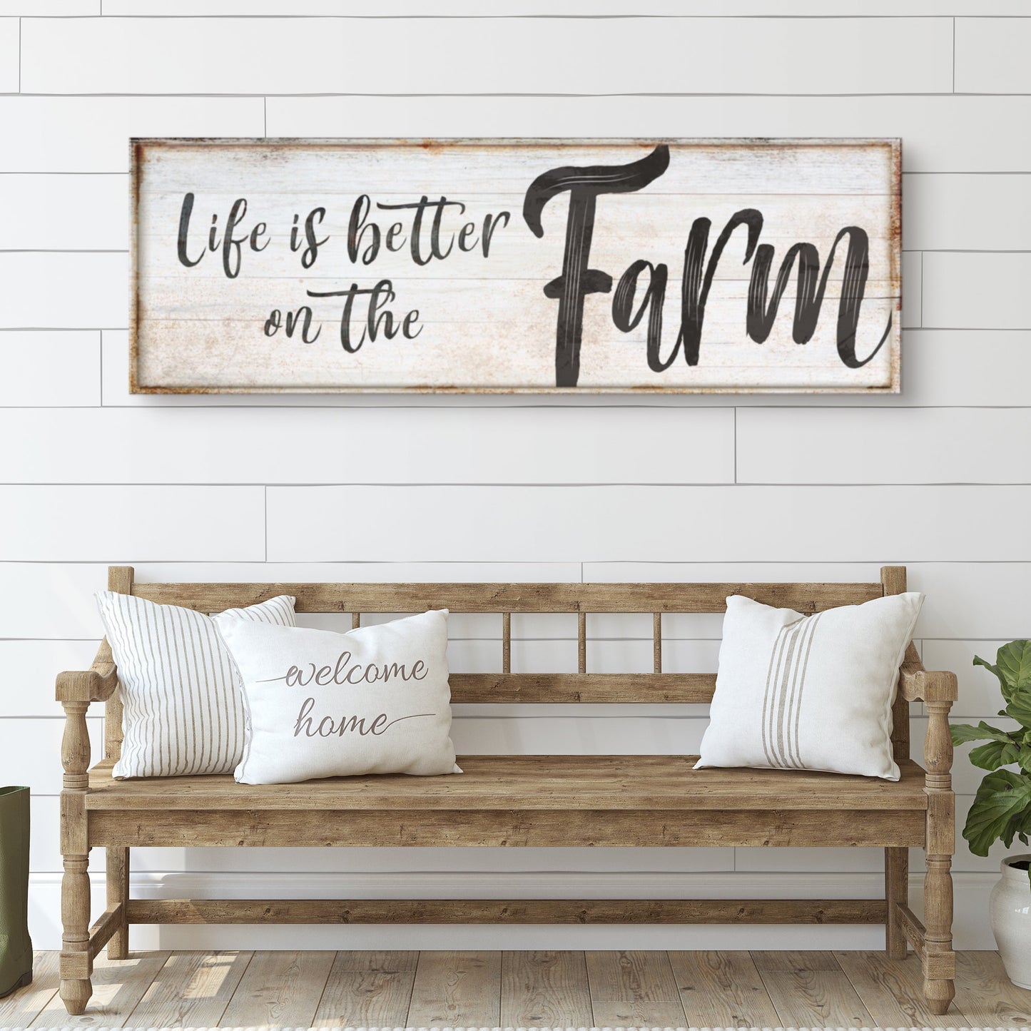 Life Is Better on the Farm Country Canvas Sign