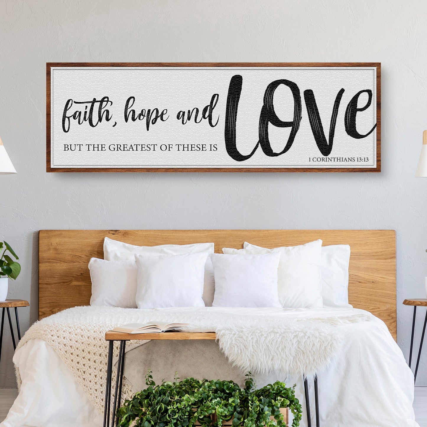 Faith Hope and Love 1 Corinthians 13:13 Canvas Sign II