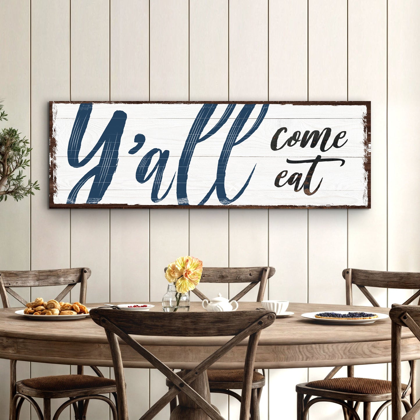 Y'all Come Eat Kitchen Canvas Sign