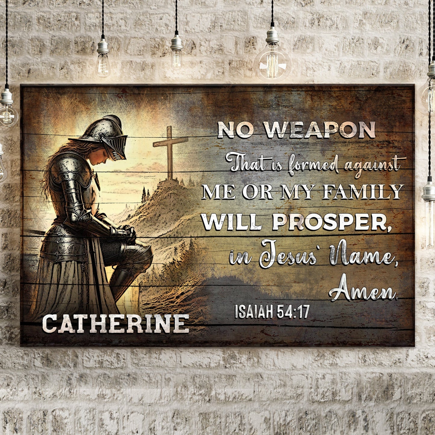 Isaiah 54:17 No Weapon Shall Prosper Scripture Canvas