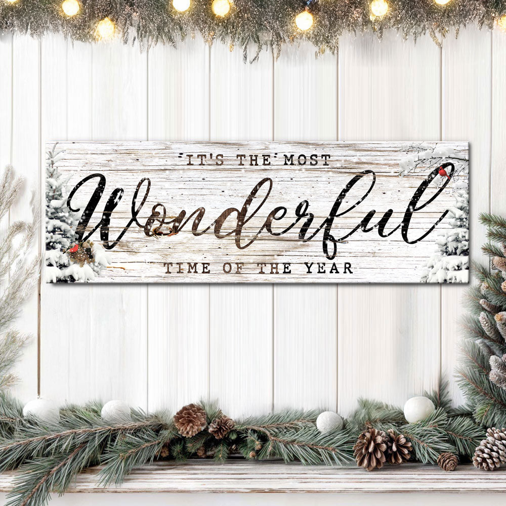 Holiday Christmas Season Canvas Wall Art Sign