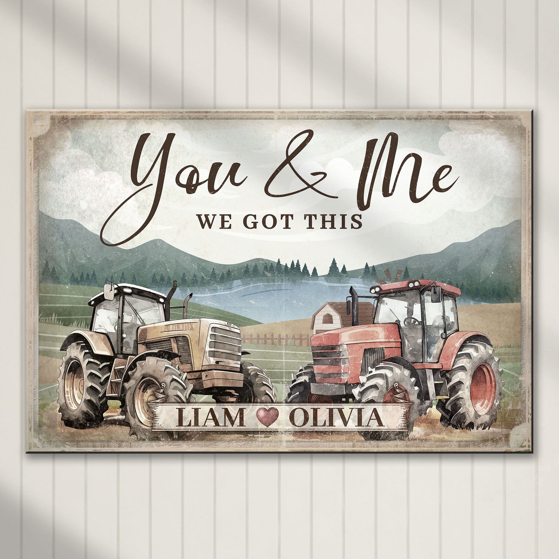 We Got This tractor couple canvas wall art - farmhouse couple motivational sign