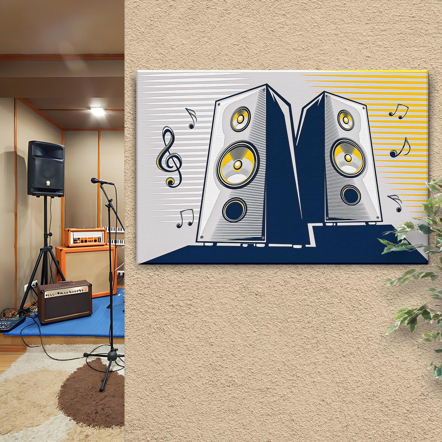 Music Speakers Pop Art Canvas Wall Art