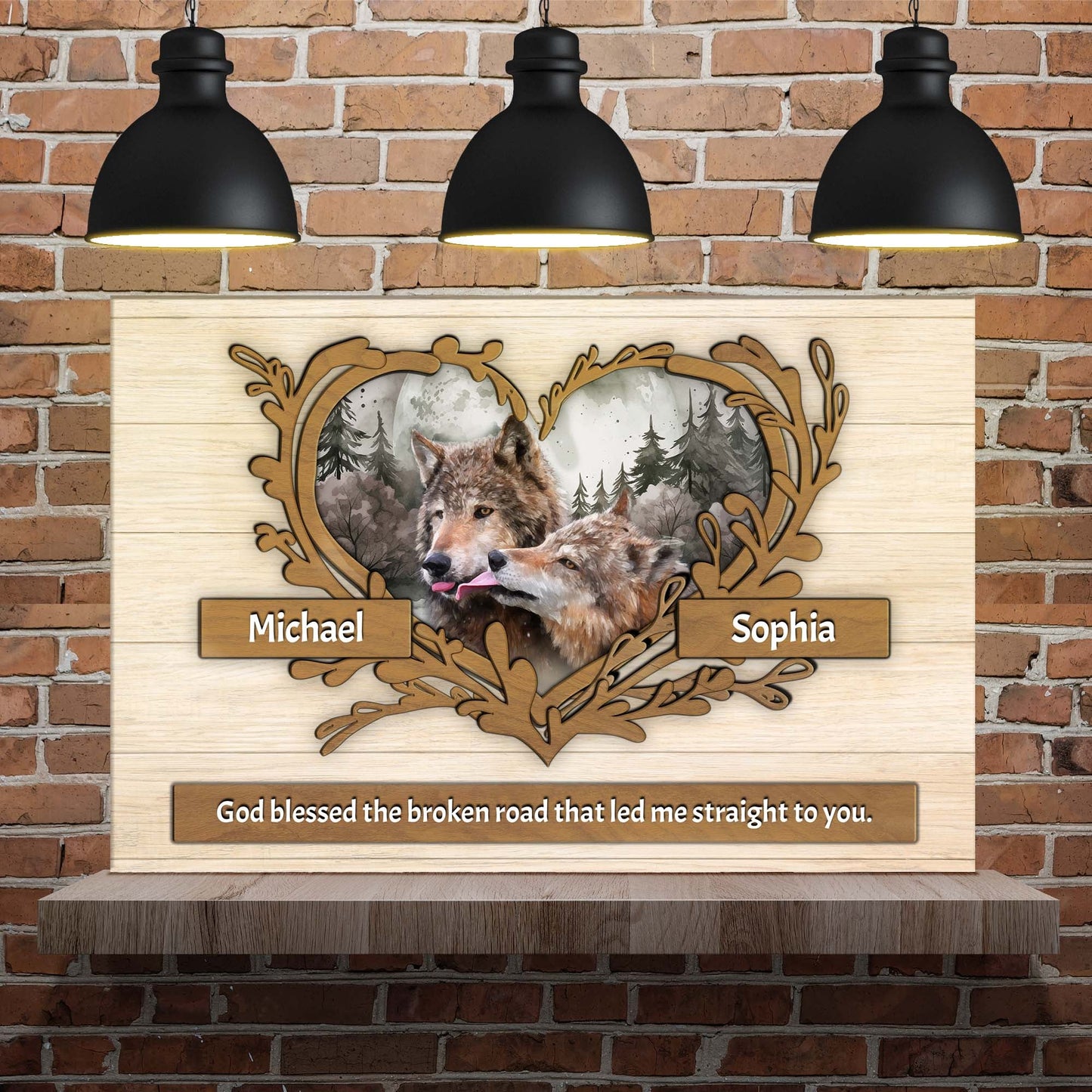 Couple Wolves Canvas Wall Art II