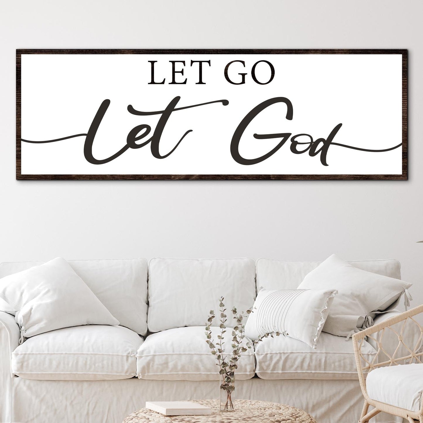 Let Go Let God Faith Sign Canvas Art