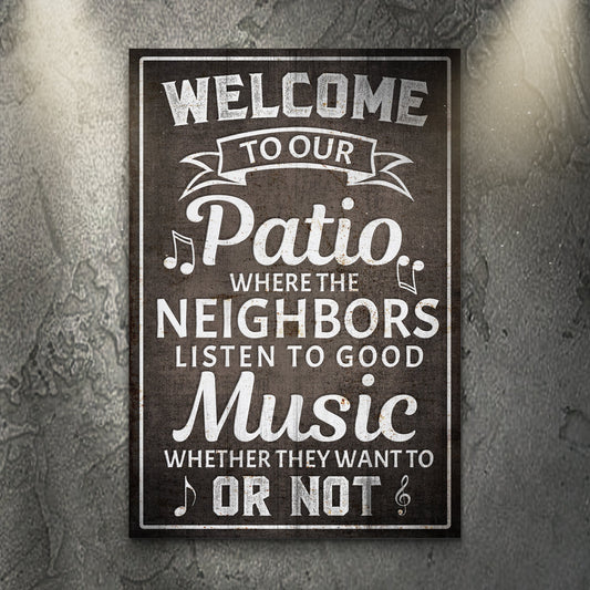Welcome To Our Patio Canvas Sign II