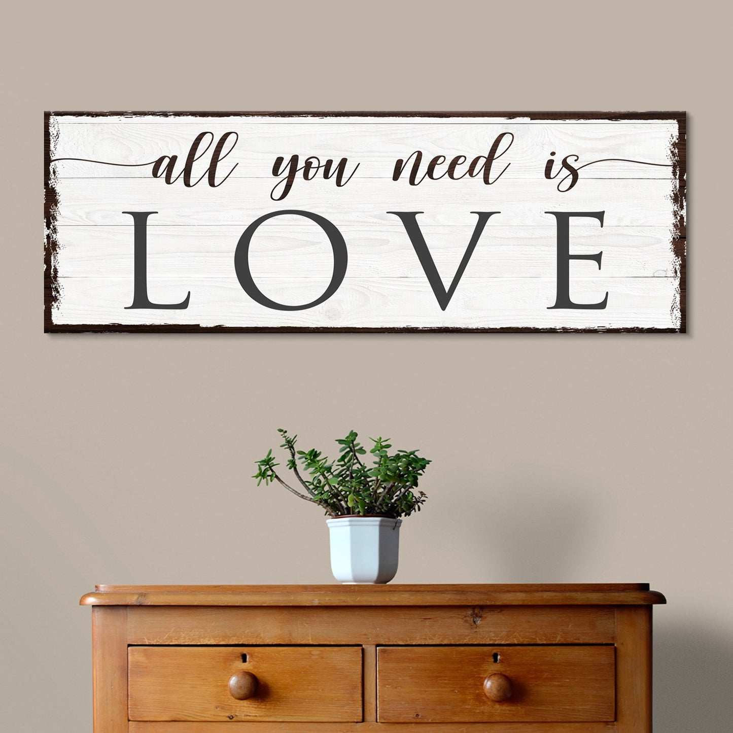 All You Need Is Love Canvas Sign