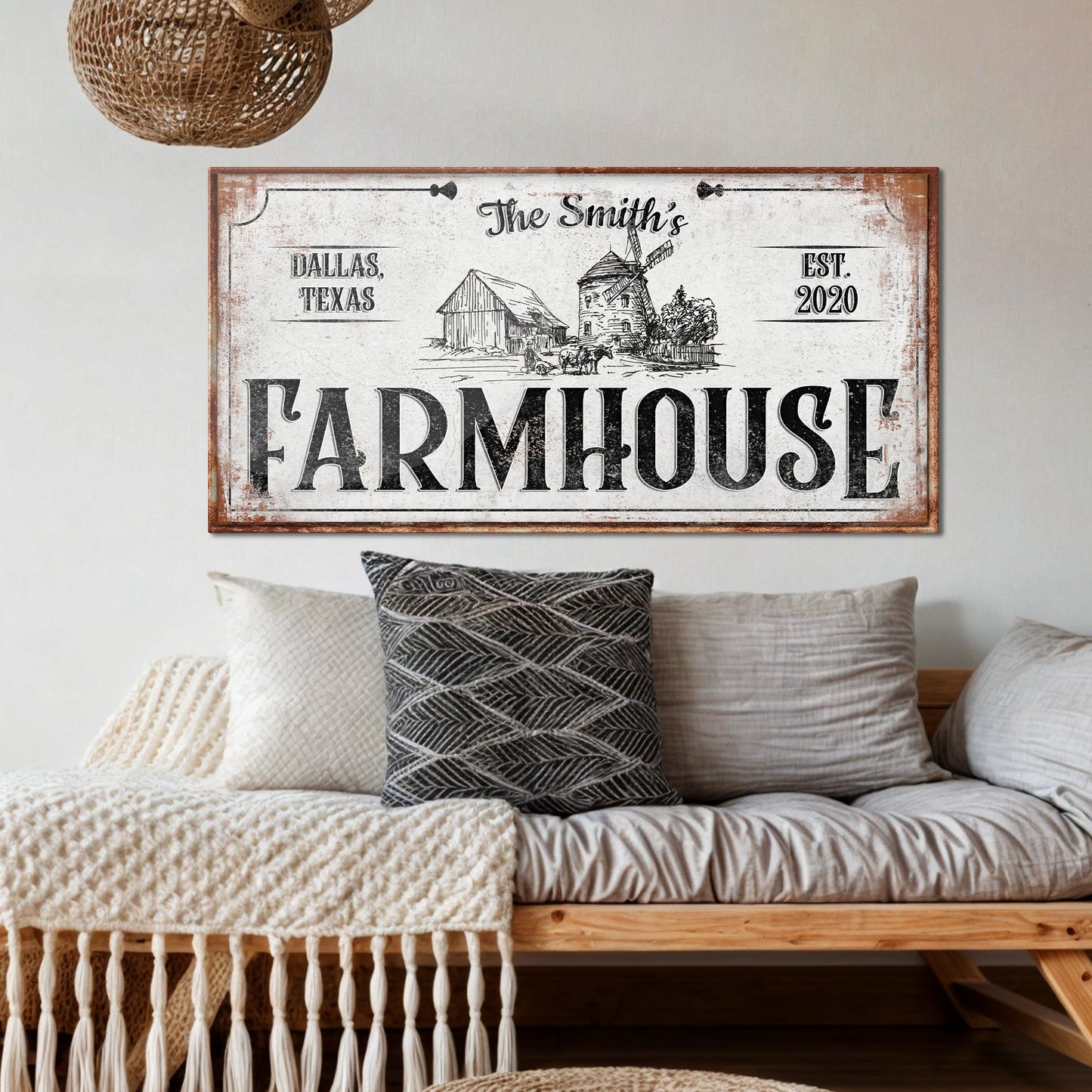 Rustic Farmhouse Canvas Sign XI