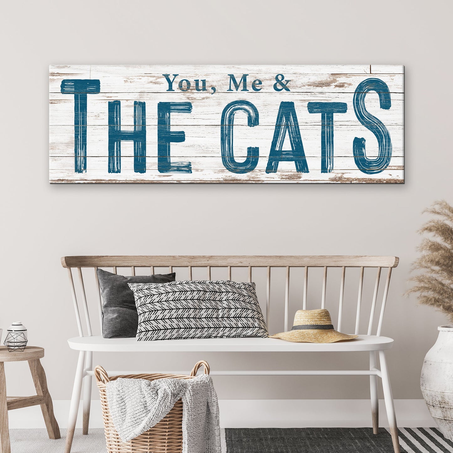 You Me and the Cats Family Canvas Wall Art