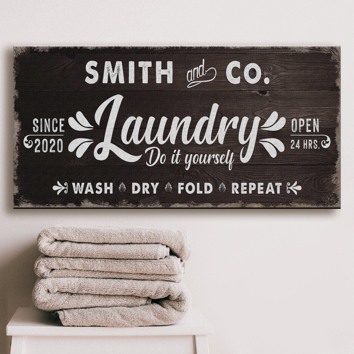 Personalized Laundry Room Canvas Sign