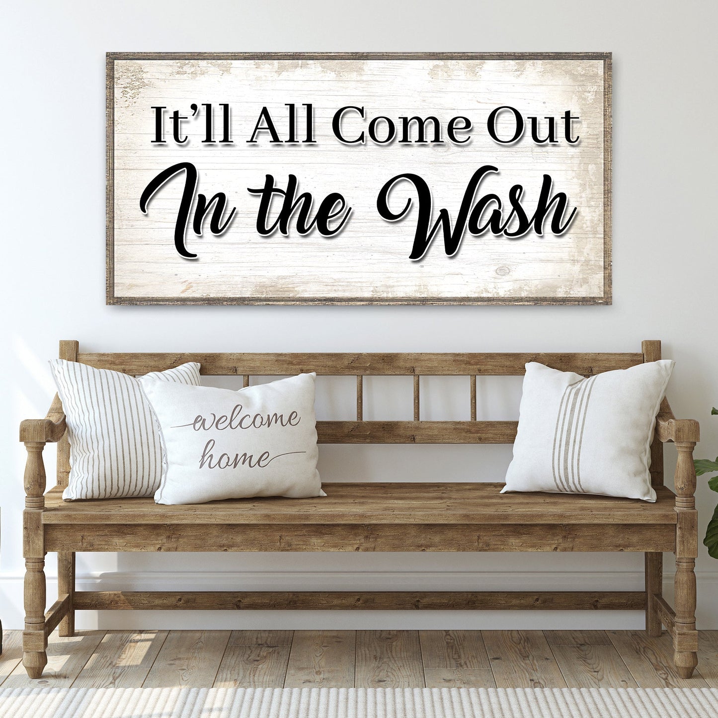 It'll All Come Out in the Wash Laundry Room Sign Canvas Art