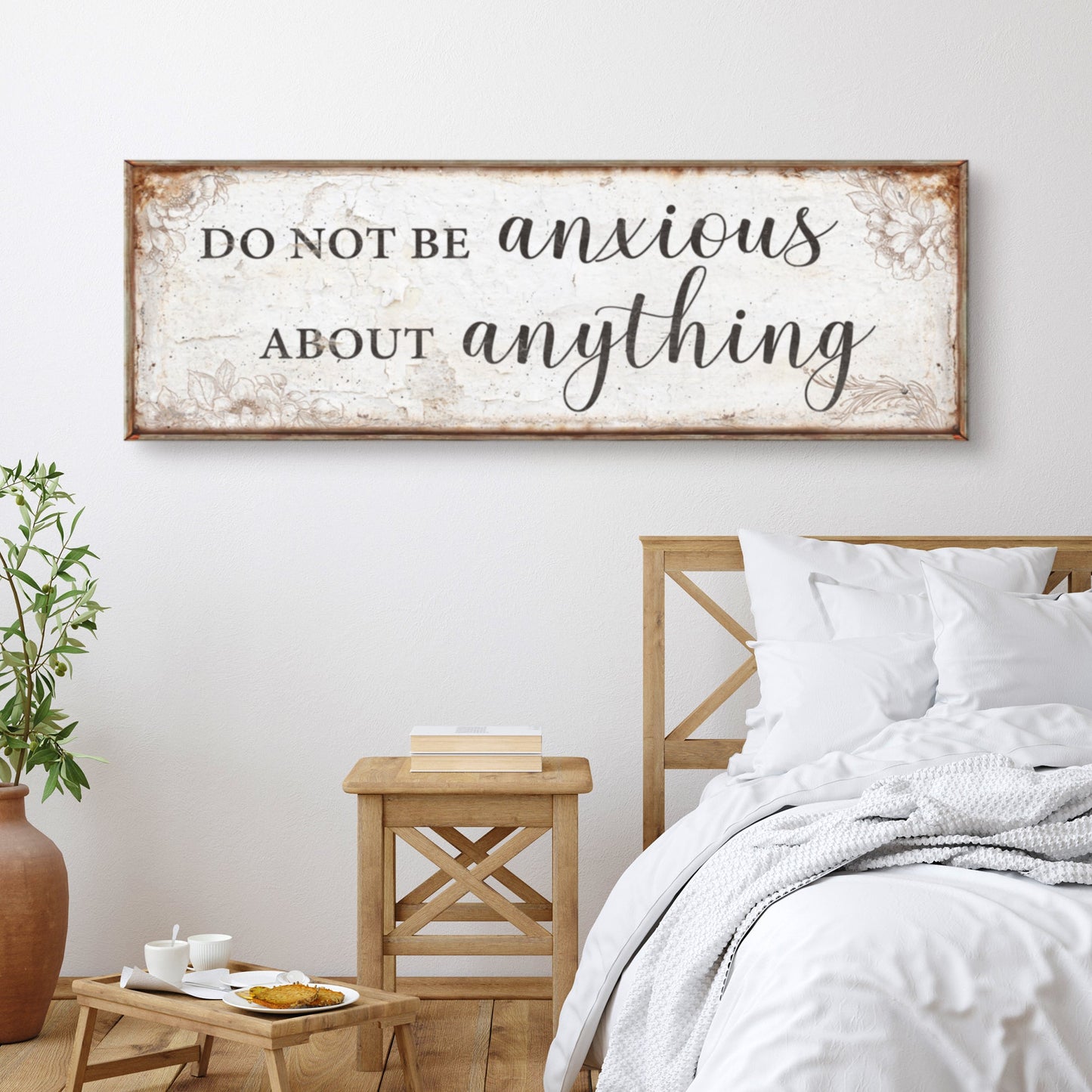 Do Not Be Anxious Faith Canvas Sign - Philippians 4:6