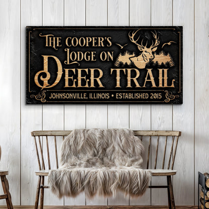 Hunting Lodge Sign Canvas Wall Art