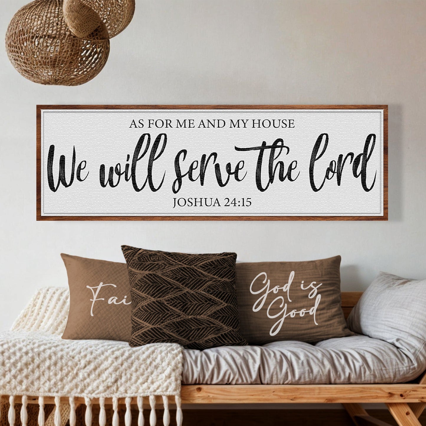 As For Me And My House We Will Serve The Lord faith canvas wall art, ready to hang