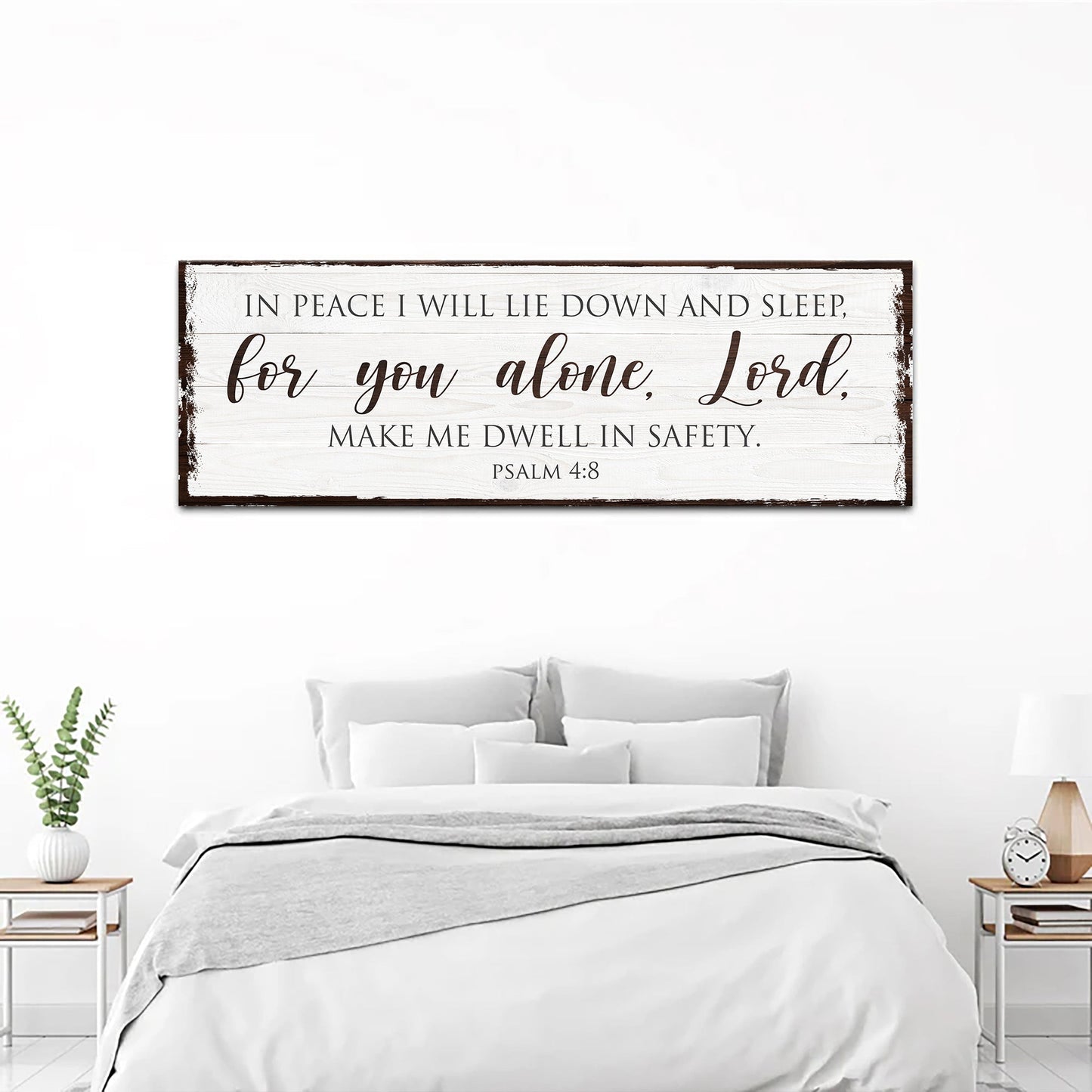 Psalm 4:8 In Peace I Will Lie Down Sleep Canvas