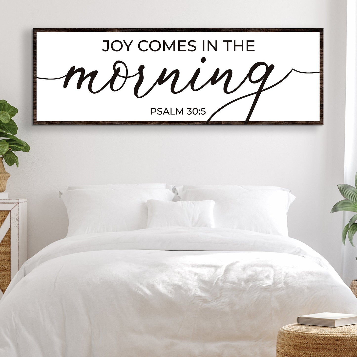 Joy Comes in the Morning scripture canvas wall art - ready to hang premium canvas