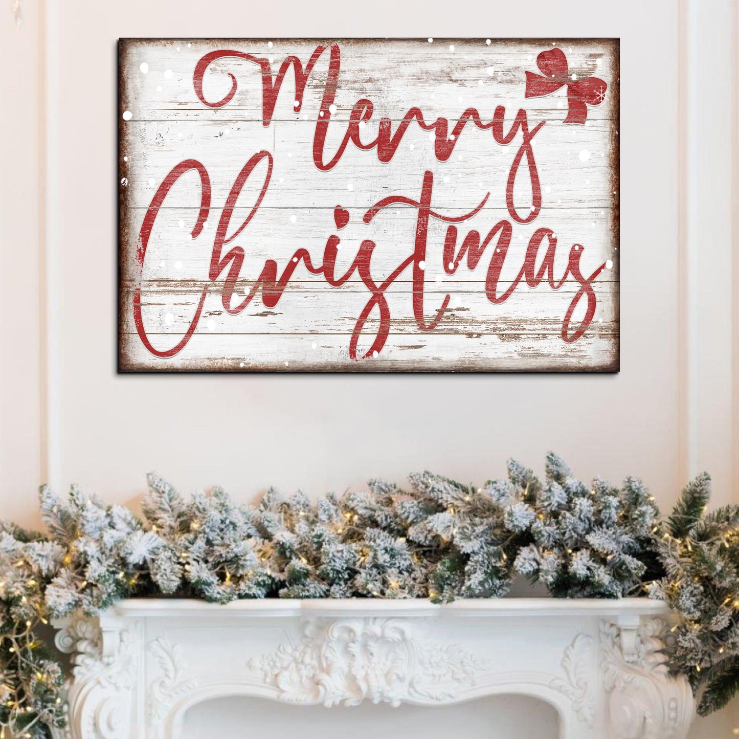 Merry Christmas Canvas Wall Art Sign