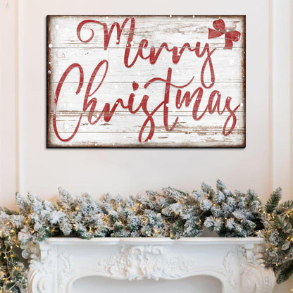 Merry Christmas Canvas Wall Art Sign