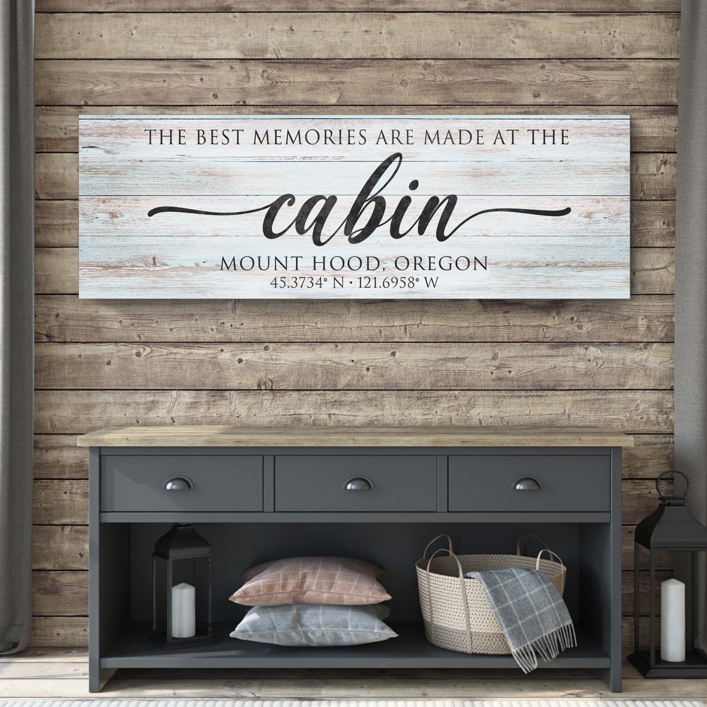 Best memories made at the cabin rustic sign — canvas wall art for lake houses