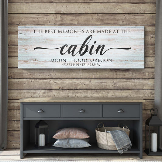 Best memories made at the cabin rustic sign — canvas wall art for lake houses