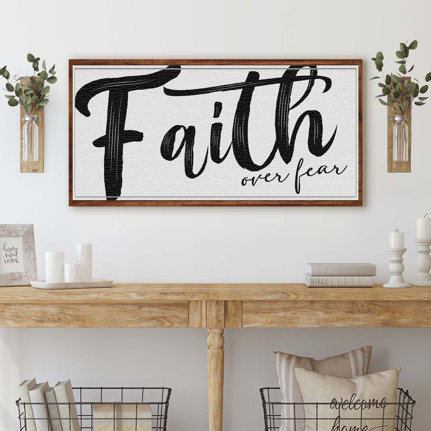 Faith Over Fear Canvas Wall Art Sign II