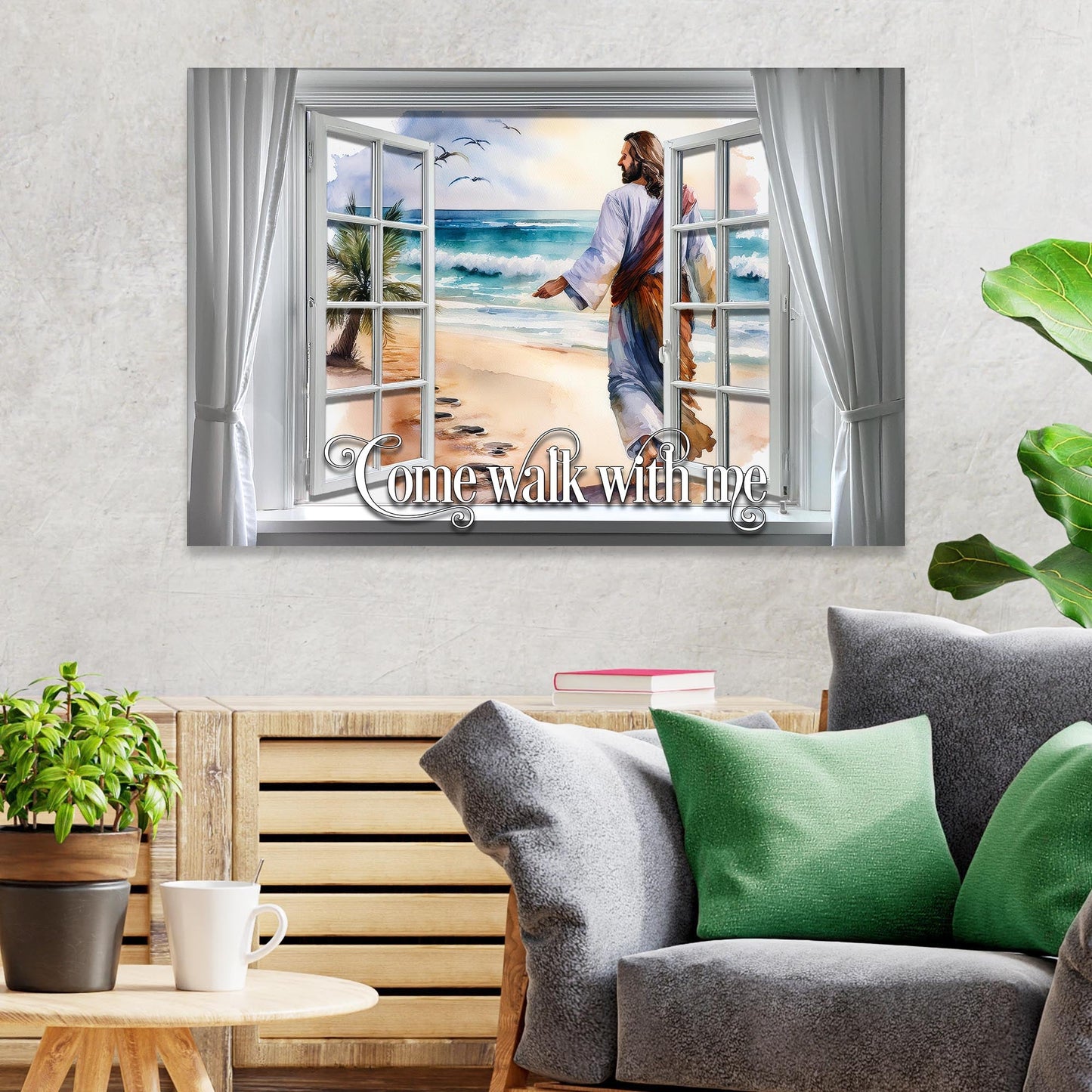 Come Walk With Me Faith Canvas Sign