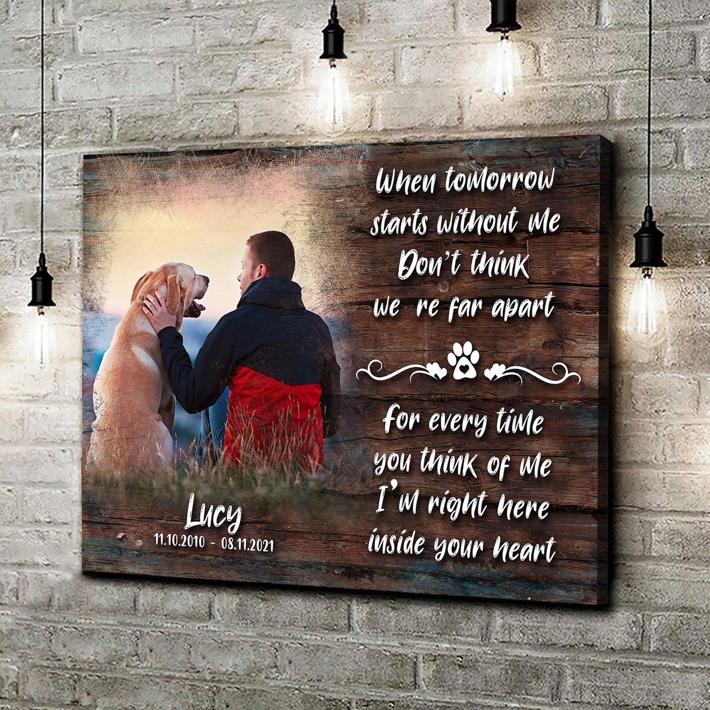 Personalized Dog Memorial Canvas Sign Wall Art