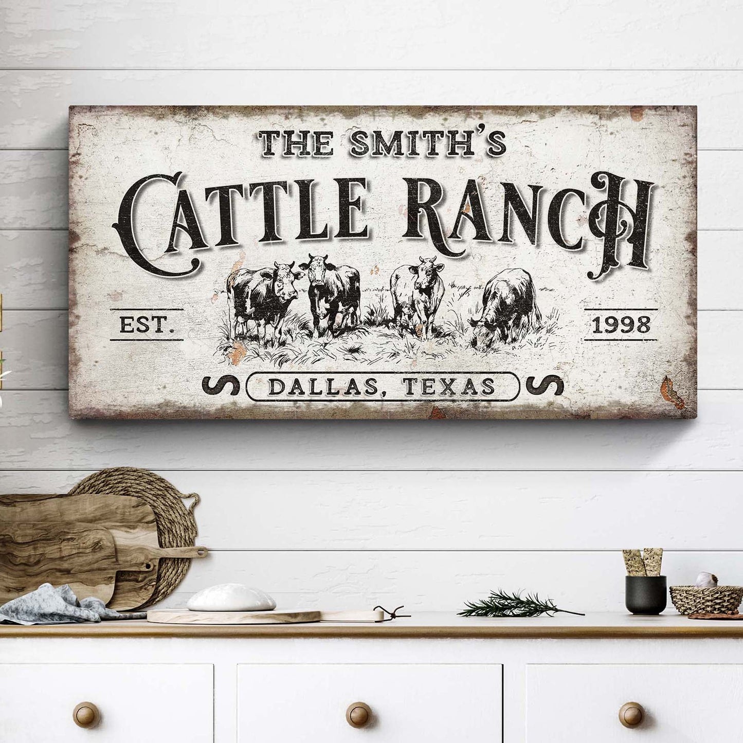 Branded Cattle Ranch Canvas Wall Art