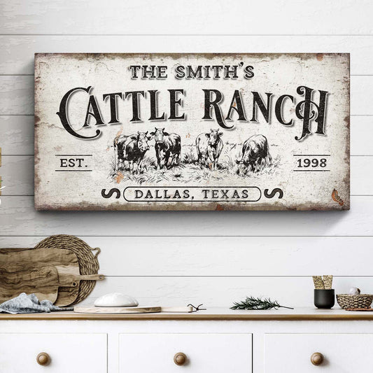 Branded Cattle Ranch Canvas Wall Art