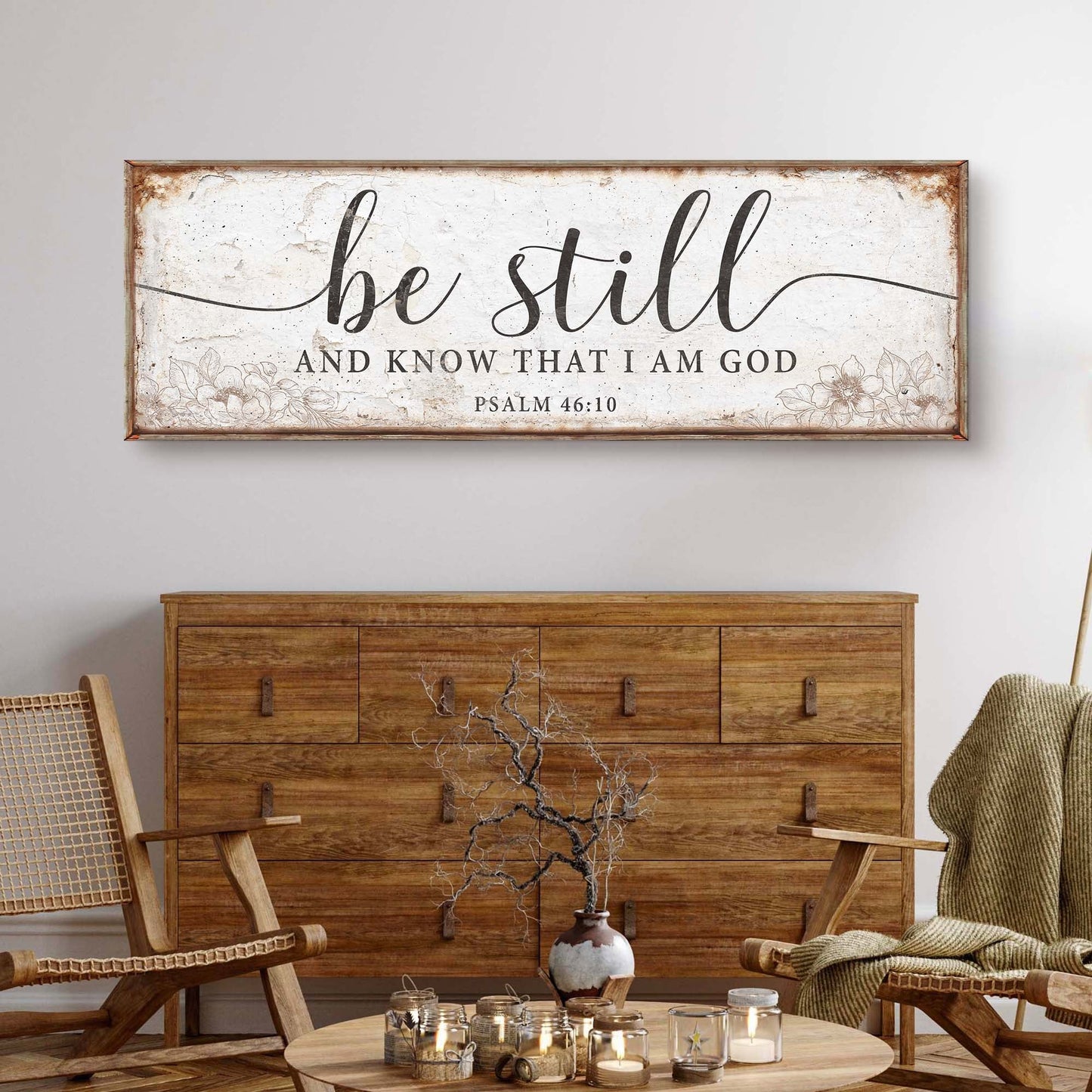 Be Still And Know That I Am God Faith Canvas Wall Art