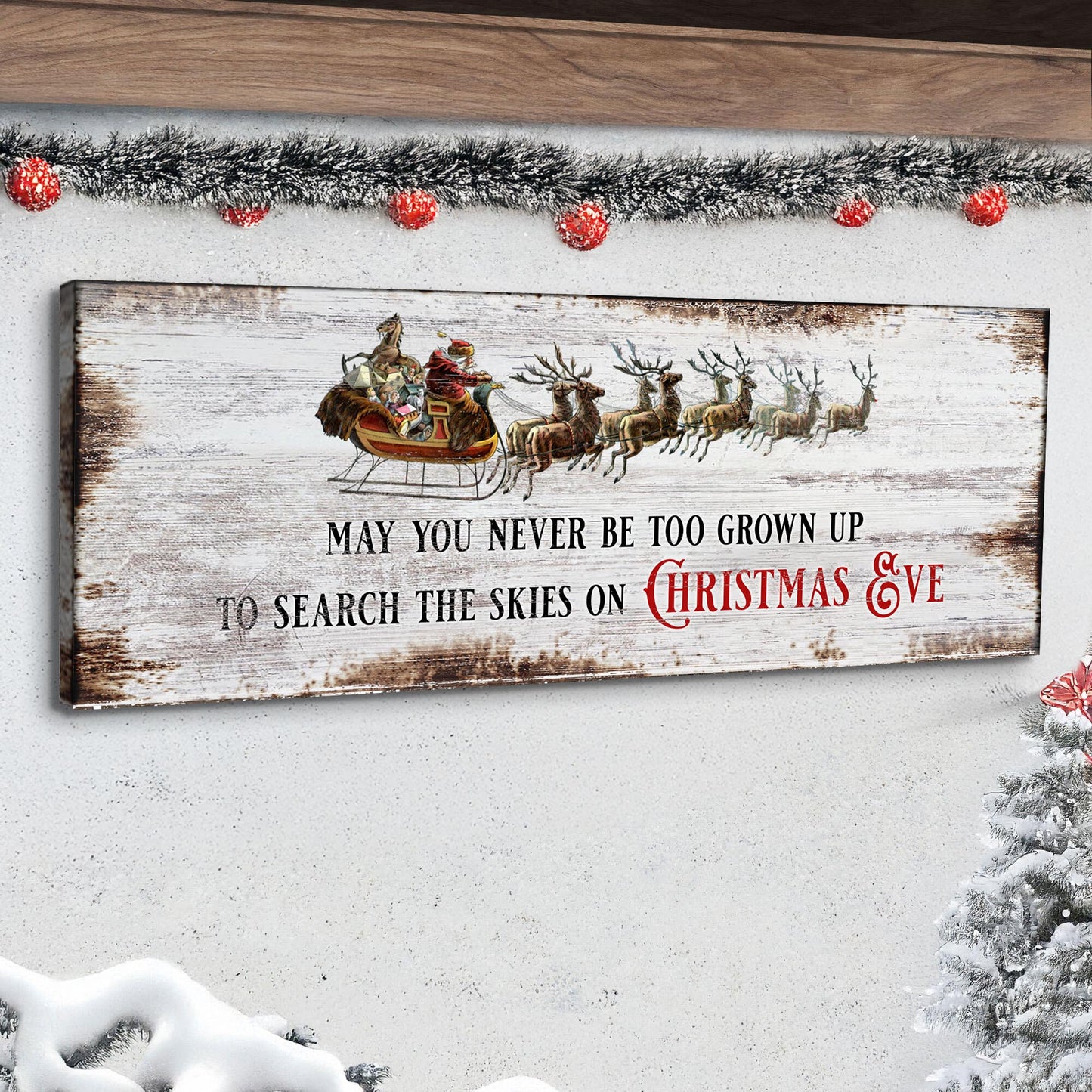 May You Never Stop Believing Christmas Canvas Wall Art