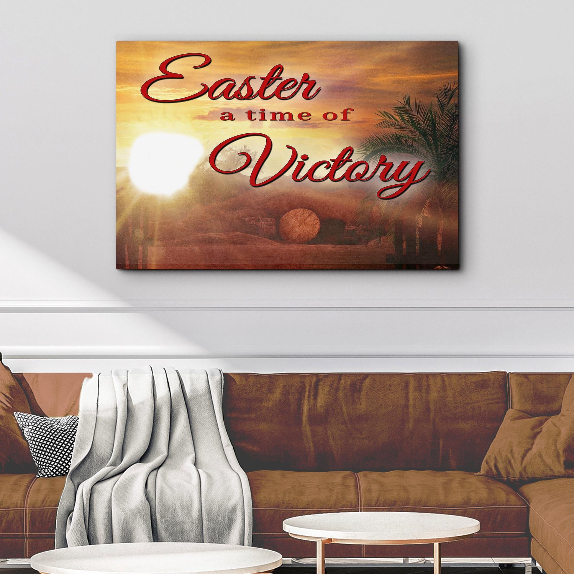 A Time Of Victory motivational canvas sign