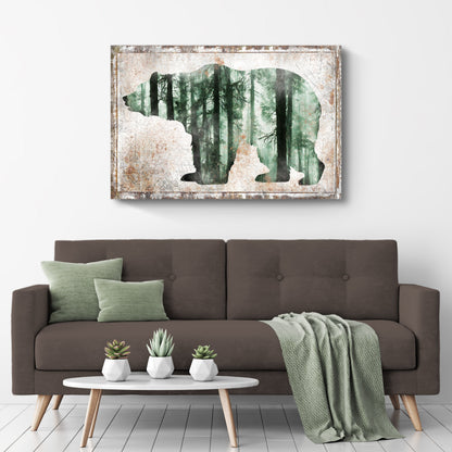 Forest Bear and Birch Canvas Wall Art