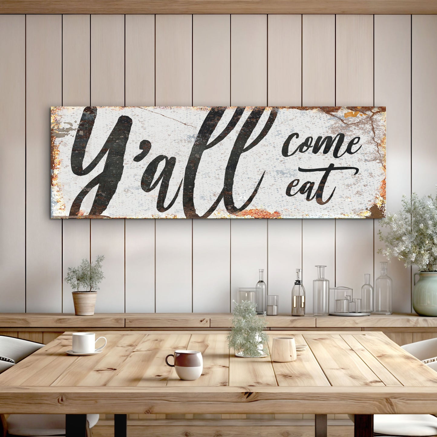 Y'all Come Eat Kitchen Canvas Wall Art