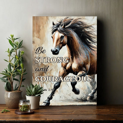 Be Strong And Courageous Faith Canvas Wall Art