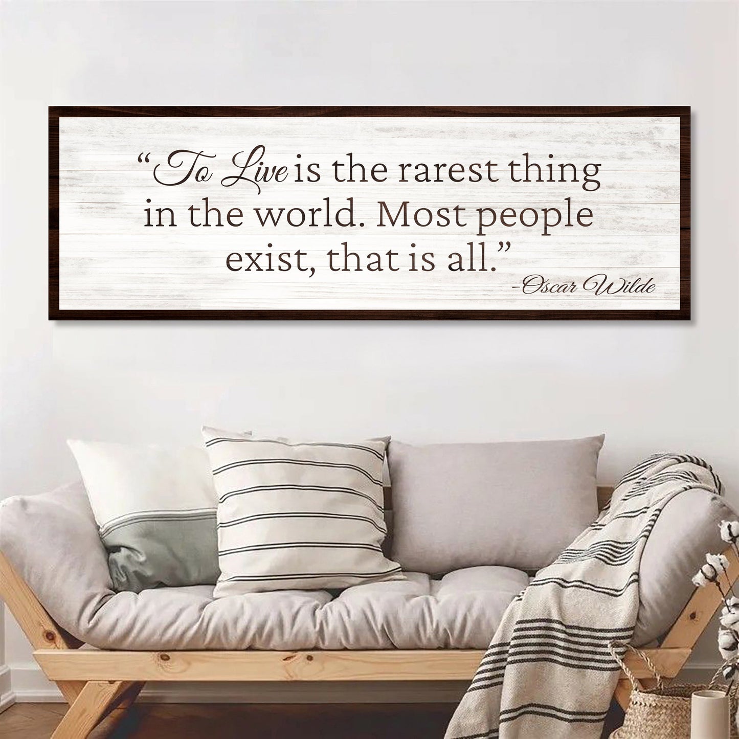 To Live Is the Rarest Thing Quote Canvas Wall Art