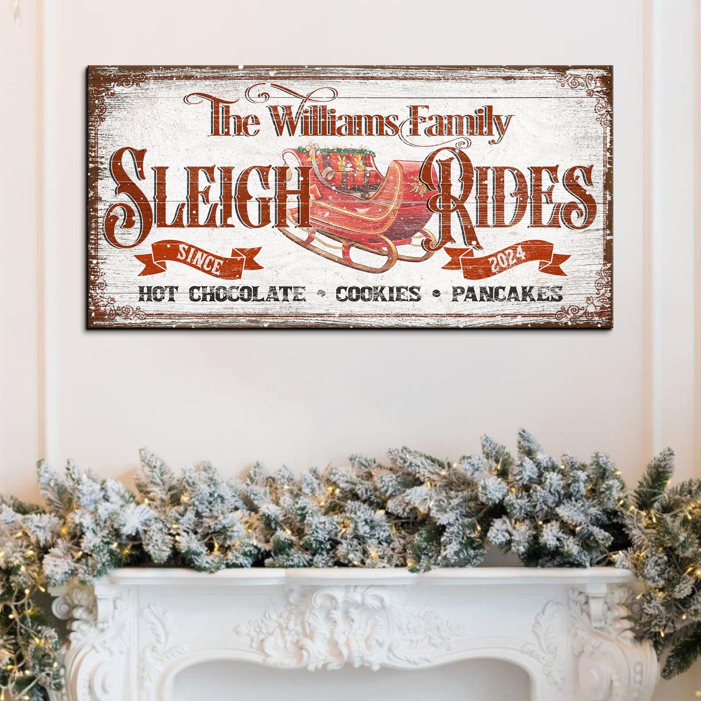Sleigh Rides Festive Christmas Canvas Wall Art