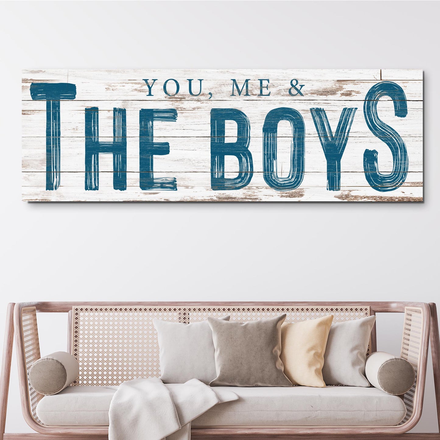 You Me and the Boys Rustic Canvas Wall Art